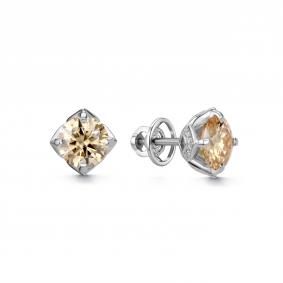 Серебряные серьги Дар С-5162рс162000 с фианитом и муассанитом С-5162рс162000 фото