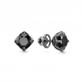 Серебряные серьги Дар С-5162чрс16140216 с фианитом и муассанитом С-5162чрс16140216 фото