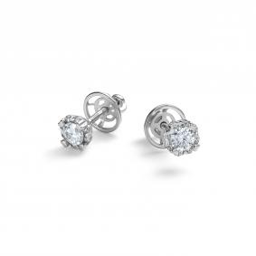 Серебряные серьги Дар С-5172/1рс1612800 с фианитом и муассанитом С-5172/1рс1612800 фото