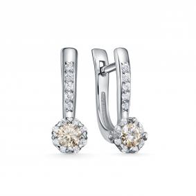 Серебряные серьги Дар С-5172рс162000 с фианитом и муассанитом С-5172рс162000 фото