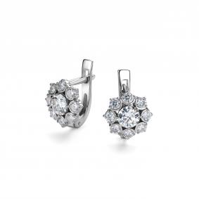 Серебряные серьги Дар С-5175рс1612800 с фианитом и муассанитом С-5175рс1612800 фото