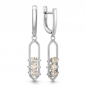 Серебряные серьги Дар С-5187рс1620 с муассанитом С-5187рс1620 фото