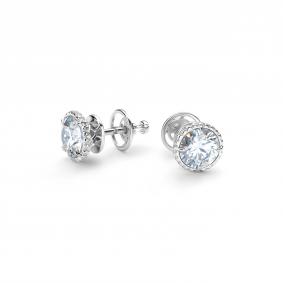 Серебряные серьги Дар С-5192рс1612800 с фианитом и муассанитом С-5192рс1612800 фото