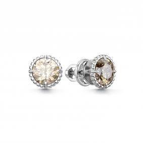 Серебряные серьги Дар С-5192рс162000 с фианитом и муассанитом С-5192рс162000 фото