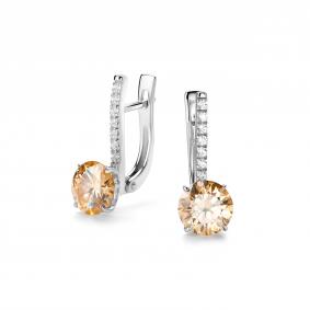 Серебряные серьги Дар С-5194рс162000 с фианитом и муассанитом С-5194рс162000 фото