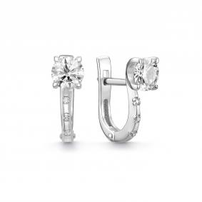 Серебряные серьги Дар С-5210рс1612800 с фианитом и муассанитом С-5210рс1612800 фото