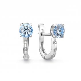 Серебряные серьги Дар С-5210рс1616400 с фианитом и муассанитом С-5210рс1616400 фото