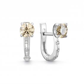 Серебряные серьги Дар С-5210рс162000 с фианитом и муассанитом С-5210рс162000 фото