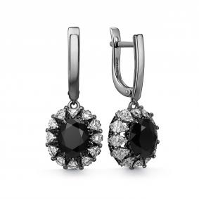 Серебряные серьги Дар С-5231чрс416200 с фианитом и шпинелью С-5231чрс416200 фото