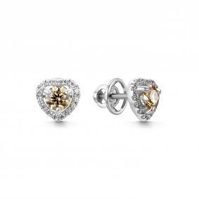 Серебряные серьги Дар С-5233рс162000 с фианитом и муассанитом С-5233рс162000 фото