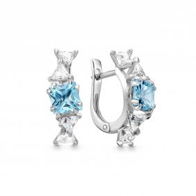 Серебряные серьги Дар С-5252рс40200 с топазом и фианитом С-5252рс40200 фото