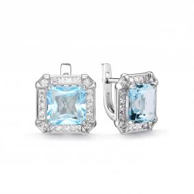 Серебряные серьги Дар С-5259рс40200 с топазом и фианитом С-5259рс40200 фото