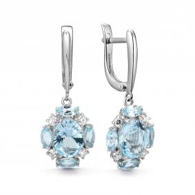 Серебряные серьги Дар С-5261рс40200 с топазом и фианитом С-5261рс40200 фото