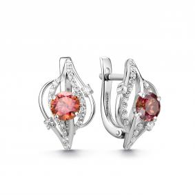 Серебряные серьги Дар С-5263рс16161 с фианитом и муассанитом С-5263рс16161 фото