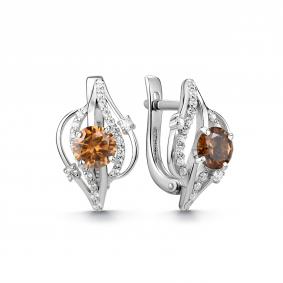 Серебряные серьги Дар С-5263рс16168 с фианитом и муассанитом С-5263рс16168 фото