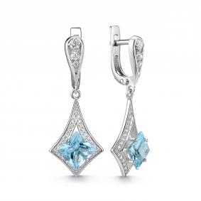 Серебряные серьги Дар С-5269рс40200 с топазом и фианитом С-5269рс40200 фото