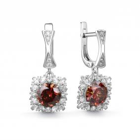Серебряные серьги Дар С-5272рс1616100 с фианитом и муассанитом С-5272рс1616100 фото