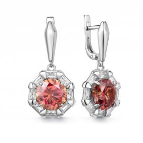 Серебряные серьги Дар С-5277рс1616100 с фианитом и муассанитом С-5277рс1616100 фото