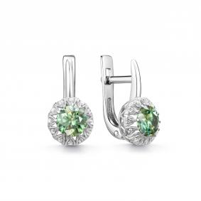 Серебряные серьги Дар С-5294рс1613900 с фианитом и муассанитом С-5294рс1613900 фото