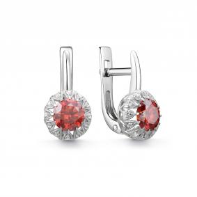 Серебряные серьги Дар С-5294рс1616700 с фианитом и муассанитом С-5294рс1616700 фото