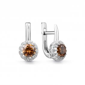 Серебряные серьги Дар С-5294рс1616800 с фианитом и муассанитом С-5294рс1616800 фото