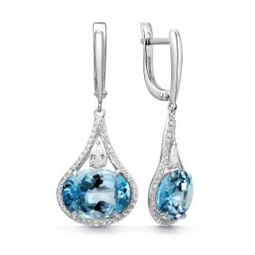Серебряные серьги Дар С-5299рс40200 с топазом и фианитом С-5299рс40200 фото