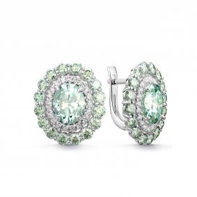 Серебряные серьги Дар С-5300рс16139128 с муассанитом С-5300рс16139128 фото