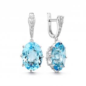 Серебряные серьги Дар С-5301рс40200 с топазом и фианитом С-5301рс40200 фото