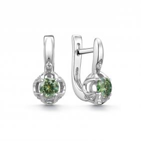 Серебряные серьги Дар С-5306рс1613900 с фианитом и муассанитом С-5306рс1613900 фото