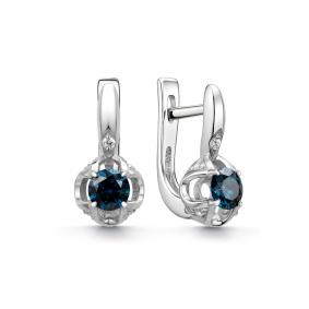Серебряные серьги Дар С-5306рс1615600 с фианитом и муассанитом С-5306рс1615600 фото