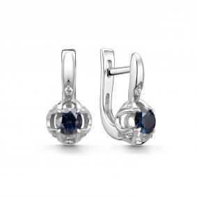 Серебряные серьги Дар С-5306рс1616300 с фианитом и муассанитом С-5306рс1616300 фото