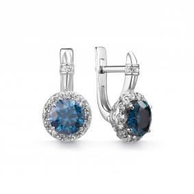 Серебряные серьги Дар С-5308рс1615600 с фианитом и муассанитом С-5308рс1615600 фото