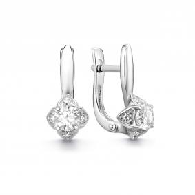 Серебряные серьги Дар С-5309рс1612800 с фианитом и муассанитом С-5309рс1612800 фото