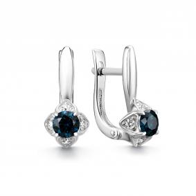 Серебряные серьги Дар С-5309рс1615600 с фианитом и муассанитом С-5309рс1615600 фото