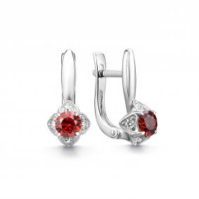 Серебряные серьги Дар С-5309рс1616100 с фианитом и муассанитом С-5309рс1616100 фото