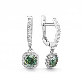 Серебряные серьги Дар С-5310рс1613900 с фианитом и муассанитом С-5310рс1613900 фото