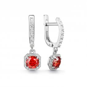 Серебряные серьги Дар С-5310рс1616700 с фианитом и муассанитом С-5310рс1616700 фото