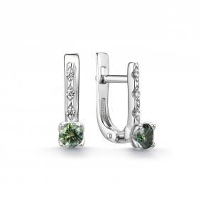 Серебряные серьги Дар С-5312рс1613900 с фианитом и муассанитом С-5312рс1613900 фото