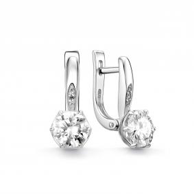 Серебряные серьги Дар С-5313рс1612800 с фианитом и муассанитом С-5313рс1612800 фото