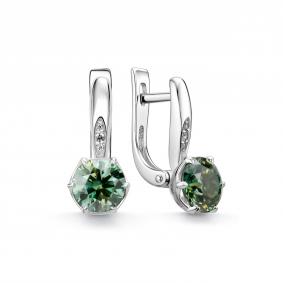 Серебряные серьги Дар С-5313рс1613900 с фианитом и муассанитом С-5313рс1613900 фото