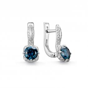 Серебряные серьги Дар С-5315рс1615600 с фианитом и муассанитом С-5315рс1615600 фото