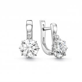 Серебряные серьги Дар С-5316рс1612800 с фианитом и муассанитом С-5316рс1612800 фото