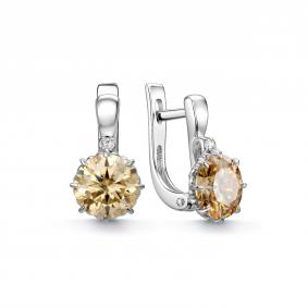Серебряные серьги Дар С-5316рс162000 с фианитом и муассанитом С-5316рс162000 фото