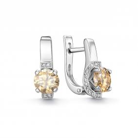 Серебряные серьги Дар С-5317рс162000 с фианитом и муассанитом С-5317рс162000 фото