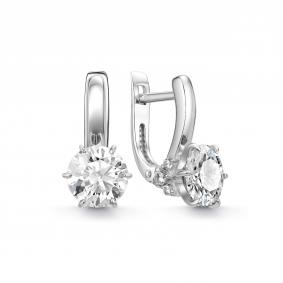 Серебряные серьги Дар С-5318рс1612800 с фианитом и муассанитом С-5318рс1612800 фото