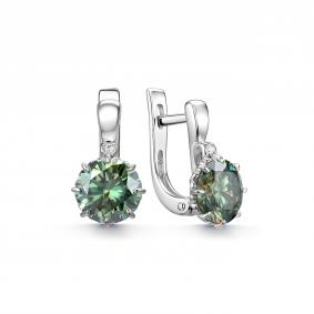 Серебряные серьги Дар С-5318рс1613900 с фианитом и муассанитом С-5318рс1613900 фото