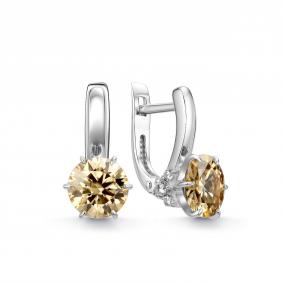 Серебряные серьги Дар С-5318рс162000 с фианитом и муассанитом С-5318рс162000 фото