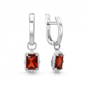 Серебряные серьги Дар С-5334рс40400 с фианитом и гранатом С-5334рс40400 фото