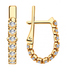 Золотые серьги Александра С058ск с фианитом С058ск фото