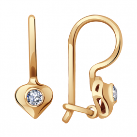 Золотые серьги Александра С080ск с фианитом С080ск фото